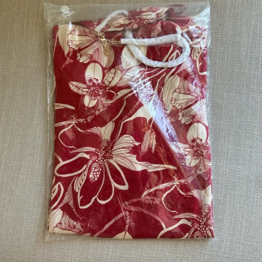 NWT Reformation Yesenia Silk Maxi Halter Dress - Las Dalias Red Floral - Picture 5 of 10